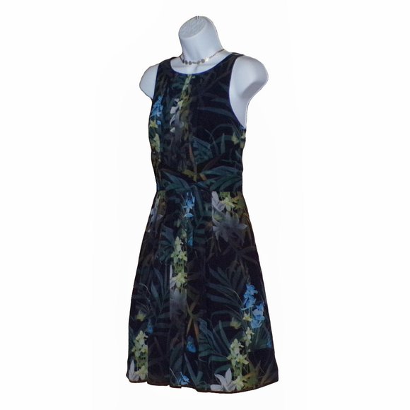 TED BAKER LONDON Ameda Twilight Floral Print Pleat Dress - Picture 7 of 13